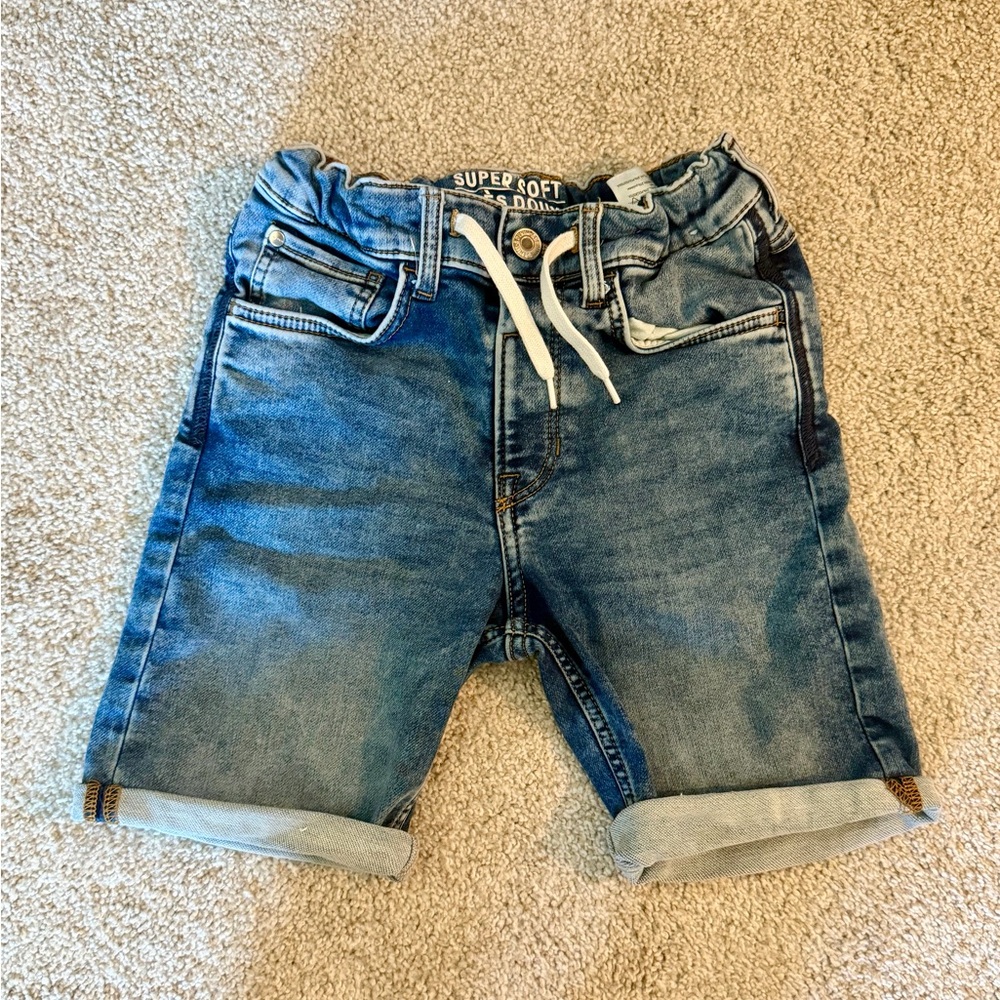 Super Soft Denim Shorts with Drawstring and Adjustable Ties Inside - 9/10Y